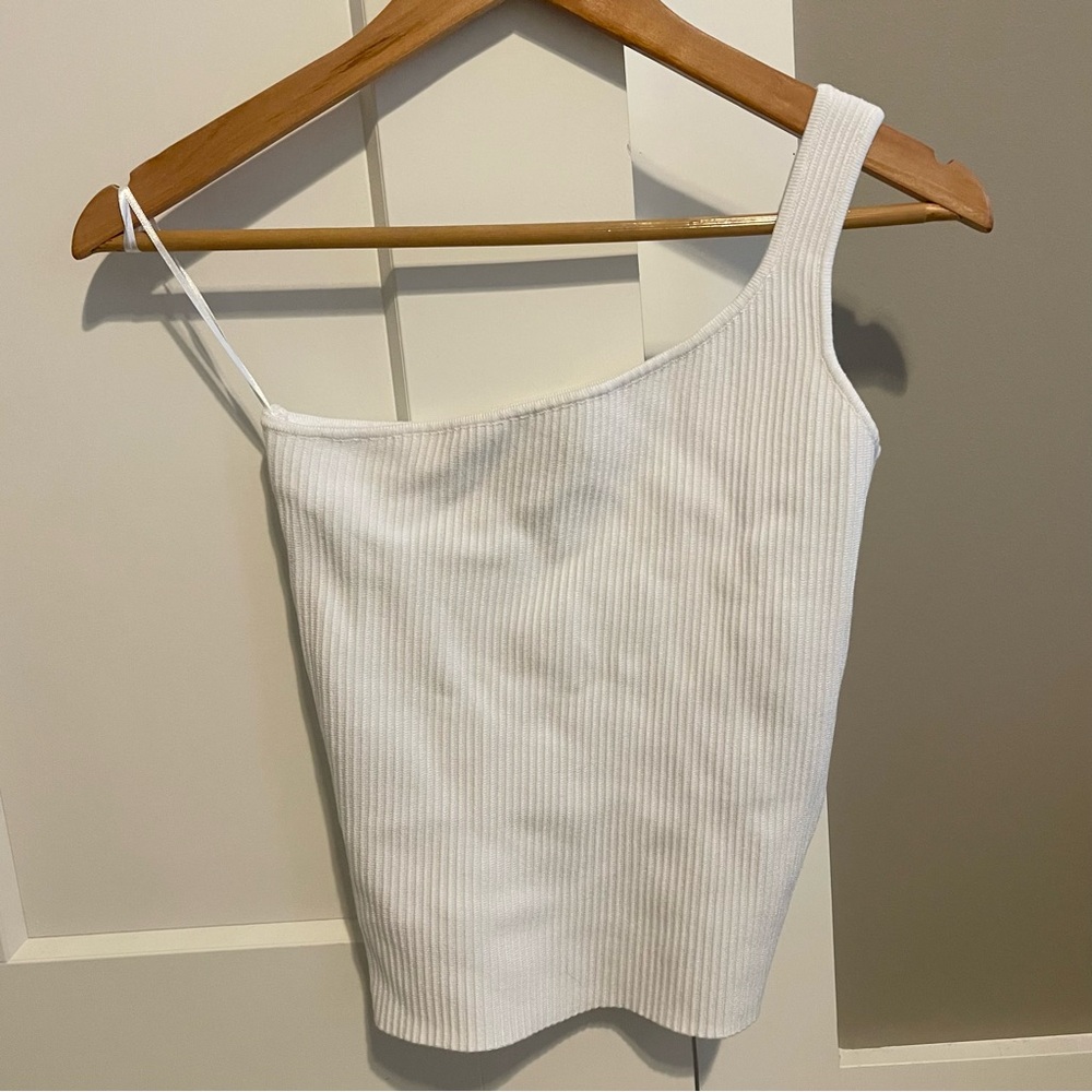 House of Harlow One Shoulder Ribbed Knit Top
